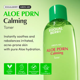 EQQUALBERRY Aloe PDRN Calming Toner pump dispensing action for easy use.