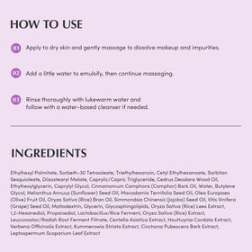 EQQUALBERRY double cleansing sequence showing oil then water emulsification