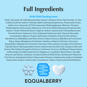 EQQUALBERRY Hyaltoin Flooding Toner cooling care for calmer pores.