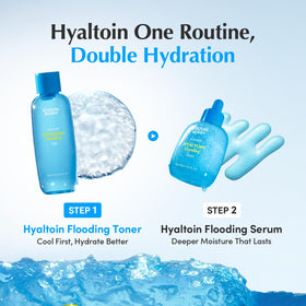 EQQUALBERRY Hyaltoin Flooding Toner for deep hydration with 11 types of hyaluronic acid.