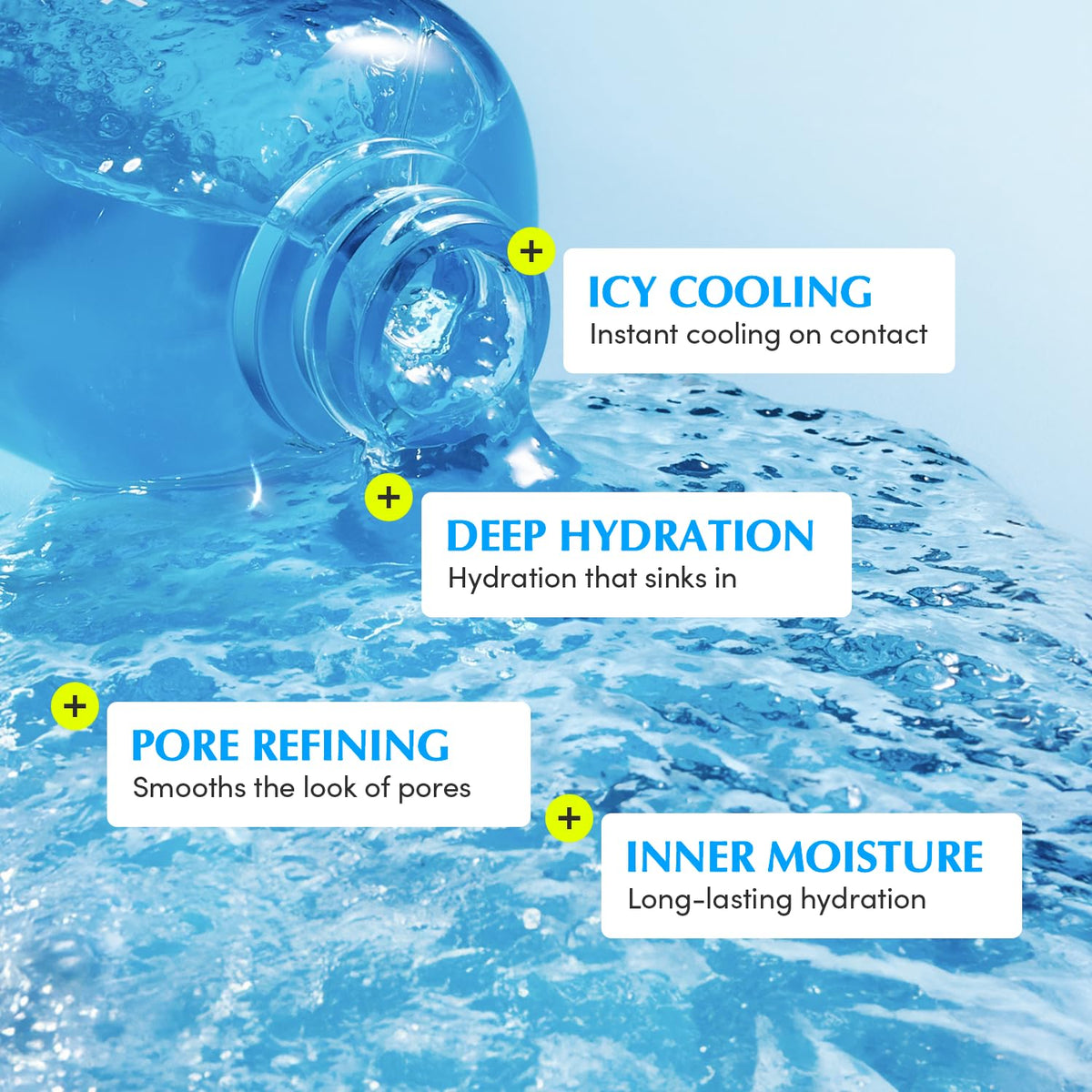 EQQUALBERRY Hyaltoin Flooding Toner pump-dispense shot illustrating easy application.