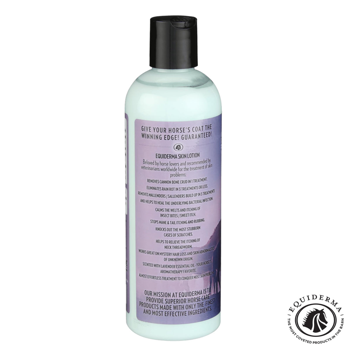 EQUIDERMA dry patches and coat health support for a healthier look.