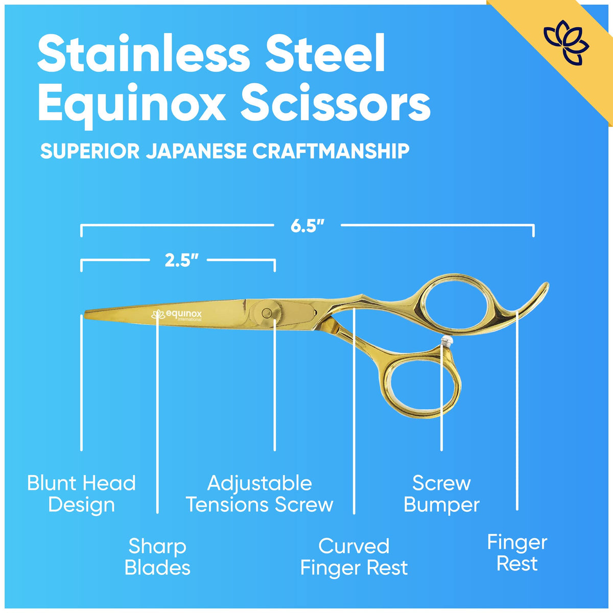 Equinox Razor Edge with curved finger rest for ergonomic comfort during long styling sessions.