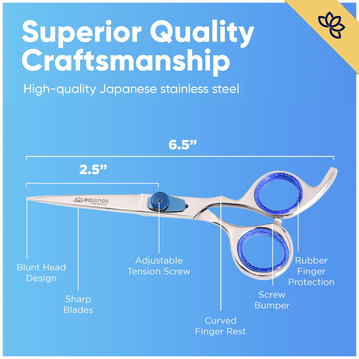 Equinox Razor Edge ergonomic handle for comfortable grip during long styling sessions.