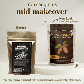 Era of Nature Cocoa Butter Raw close-up for skin application.