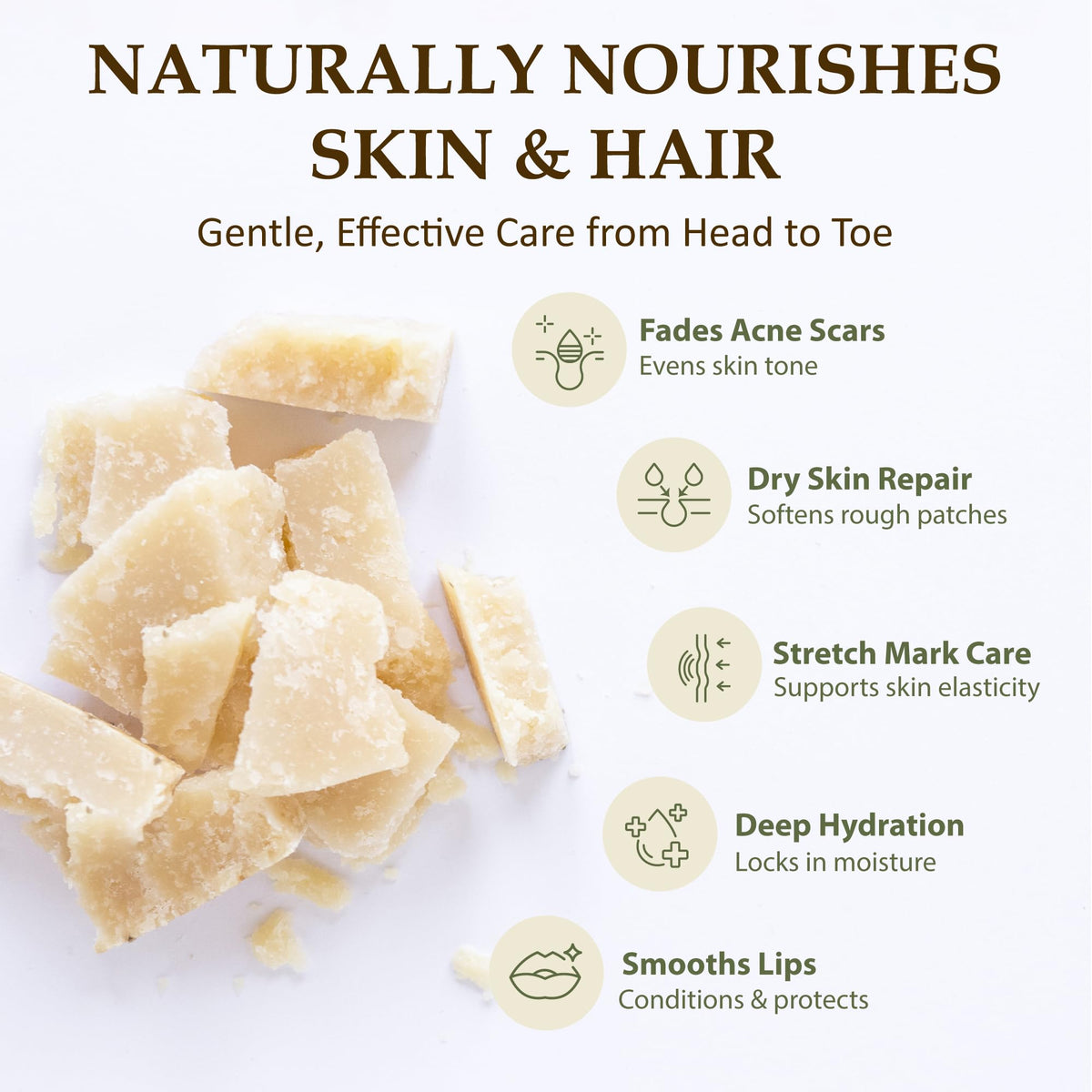 Era of Nature Cocoa Butter for hair care application on strands.