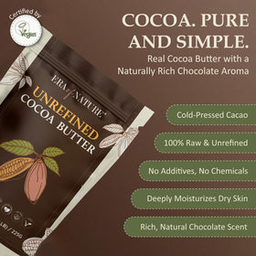 Era of Nature Cocoa Butter Raw bar melting on warm hand for easy use.