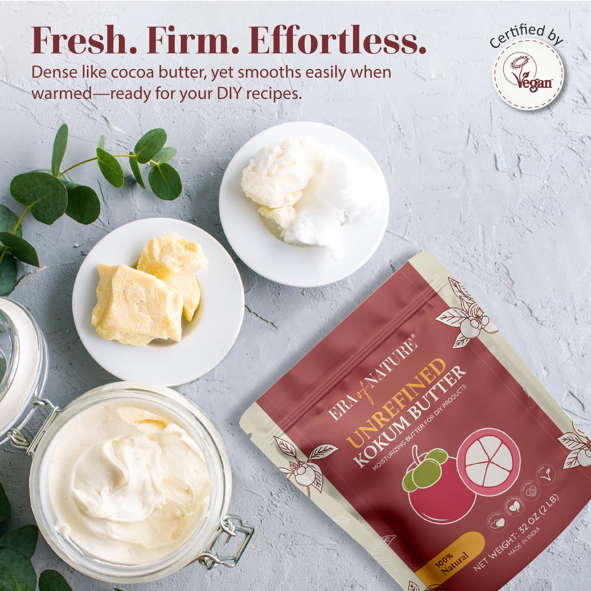 Era of Nature Kokum Butter Raw belly-care base for pregnancy routines.