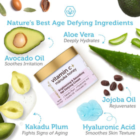 Era Organics Advanced Vitamin C Face Cream jar swirl indicating smooth, hydrated skin