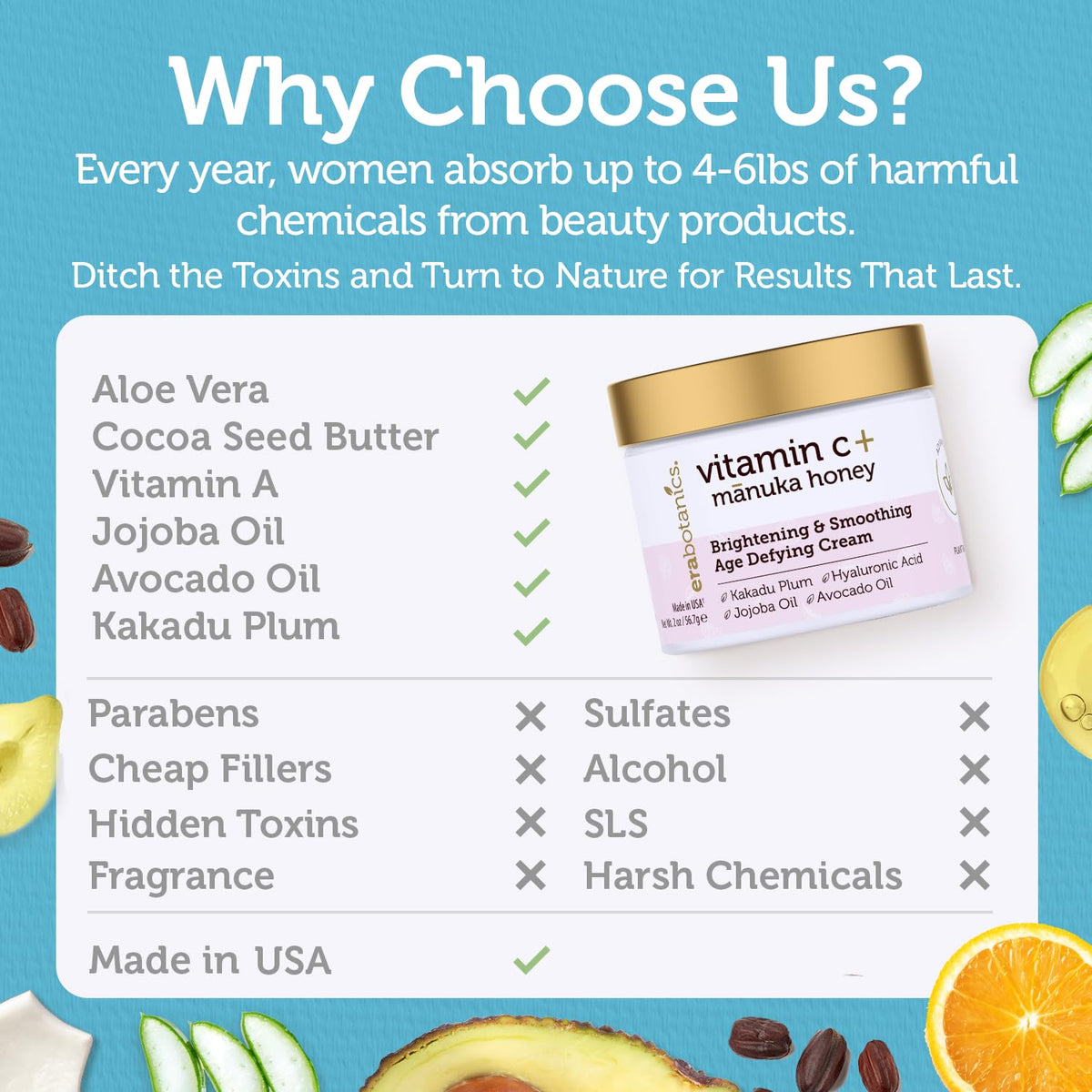 Era Organics Vitamin C cream texture on skin shows non greasy finish