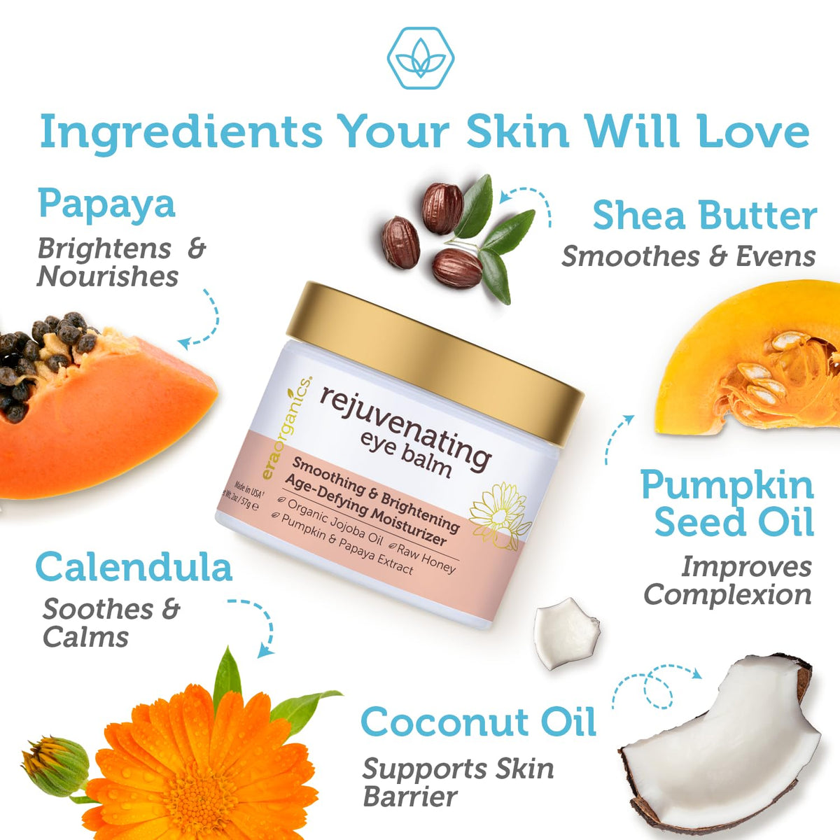 Ingredients include jojoba oil and argan oil to nourish sensitive eye skin.