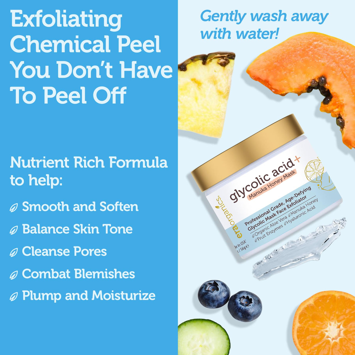 Era Organics Glycolic Acid Peel pore refinement emphasis.