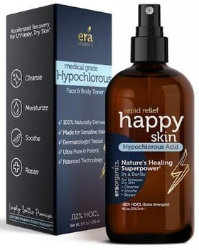 Era Organics Happy Skin HOCl toner bottle front showing gentle, natural skincare solution