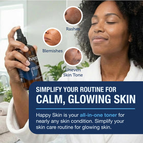 Era Organics Happy Skin HOCl toner applied to skin for soothing, cooling effects