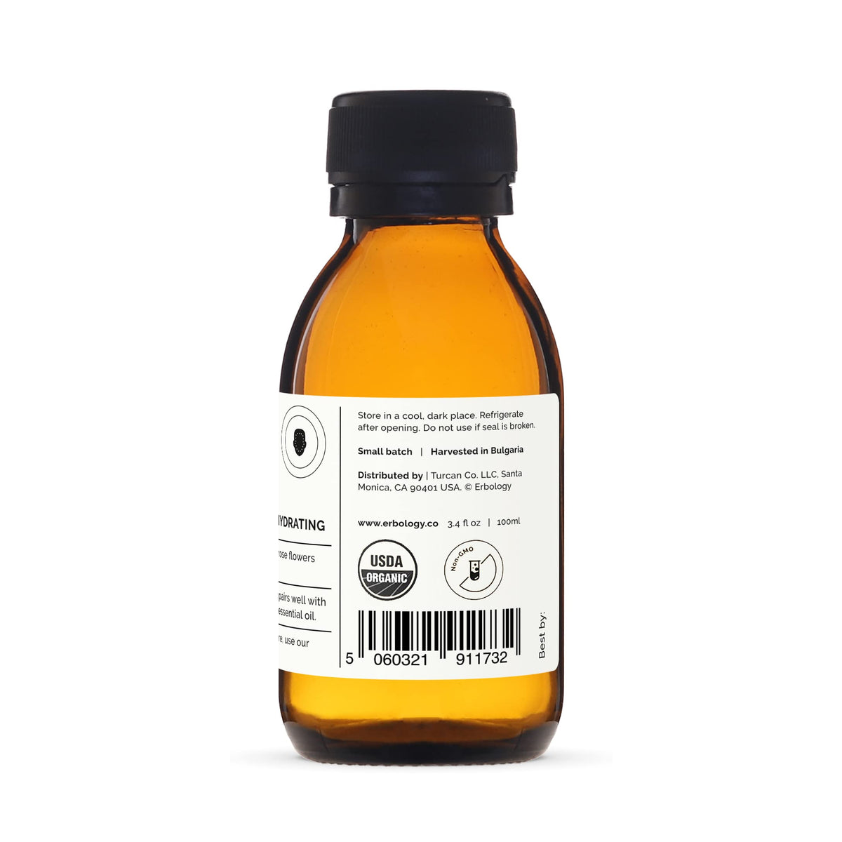Erbology Rose Water recyclable glass bottle emphasizing sustainability.