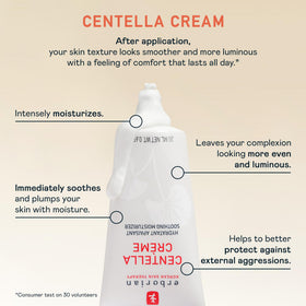 Skin after use with a hydrated glow from Erborian Centella Cream.