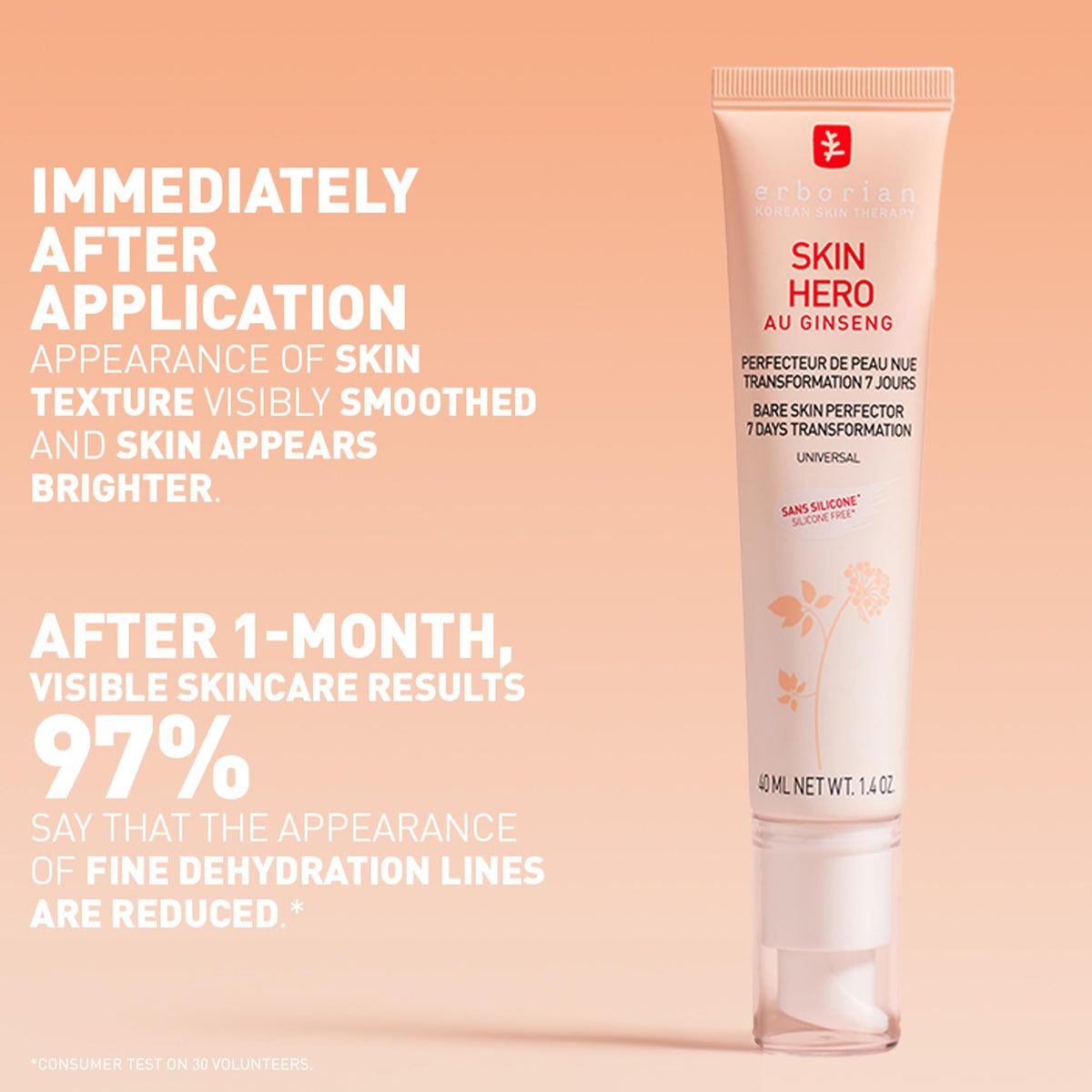 Skin Hero glow finish on skin surface highlighting light-reflecting radiance.