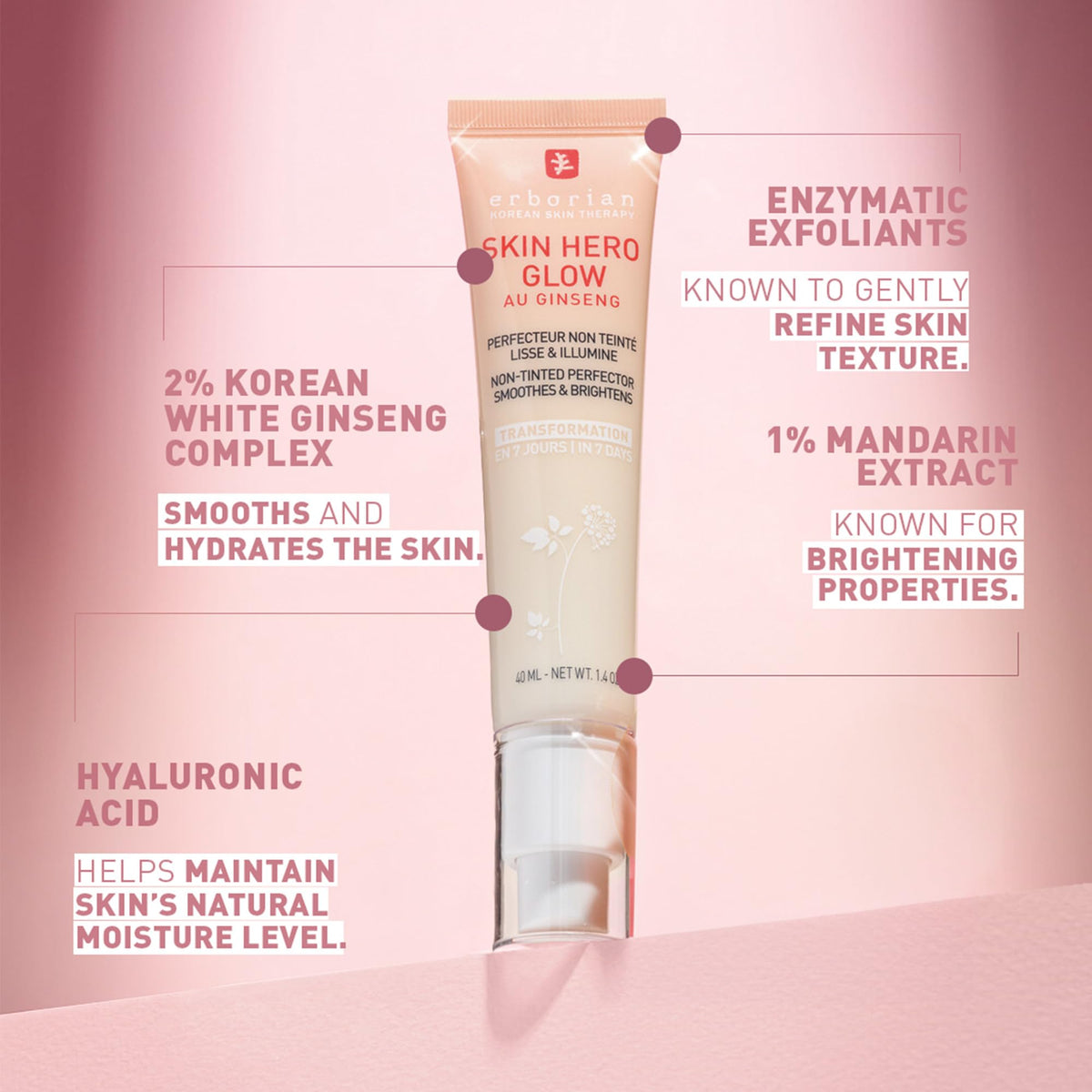 Erborian Skin Hero Glow hydration boost with hyaluronic-like formula