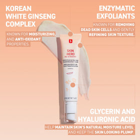 Erborian Skin Hero ingredients close-up showing White Ginseng and botanicals.