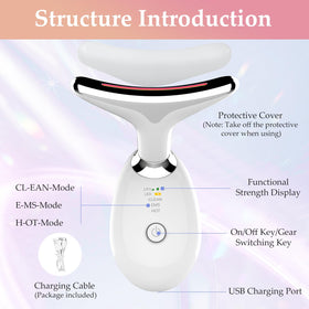 erdnretl red-light device for facial lifting and toning with portable USB recharge