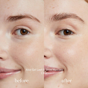 Ere Perez brow gel close-up demonstrating subtle shine and grooming.