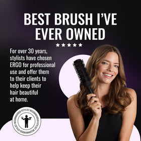 ERGO Heat-Resistant Nylon Bristles glide gently for snag-free brushing