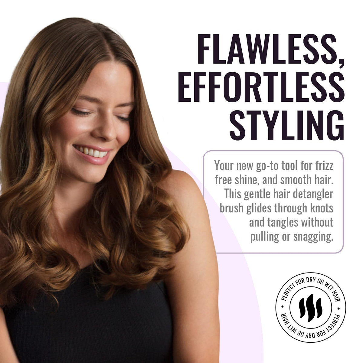ERGO Ionic Paddle Brush soft-touch grip for comfortable wet-hair use.