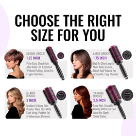 ERGO tourmaline crystal ion brush promotes shine and frizz control