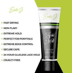 Ericka J Liquid Melt Gel in fast-drying application for wig installs