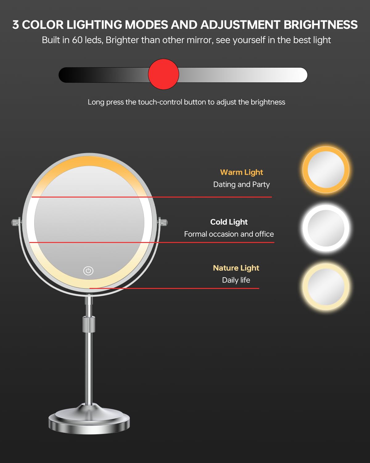Erlingeryi dimmable three-color LED lights provide natural-looking illumination.