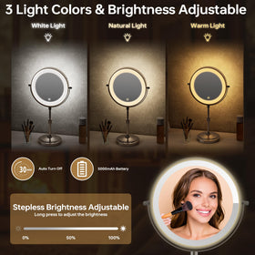Erlingeryi dimmable 3-color LEDs provide natural lighting for makeup.