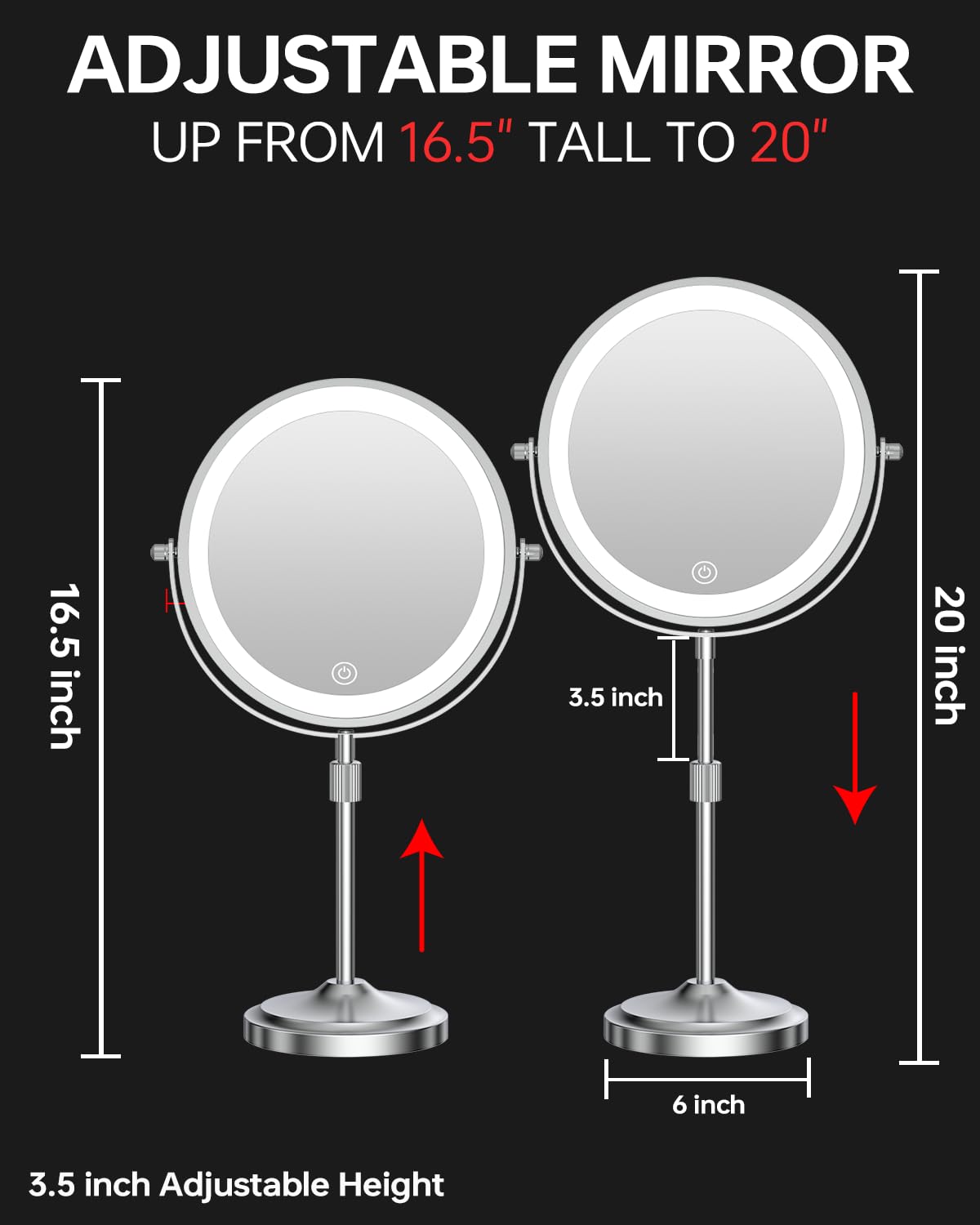Erlingeryi rechargeable 5000mAh battery enables cordless makeup sessions all day.