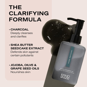 Charcoal detail on Erno Laszlo cleanser highlighting impurity-binding properties