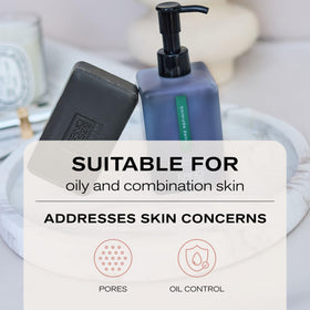 Shea seedcake extract in Erno Laszlo Detoxifying Oil Cleanser provides soothing care