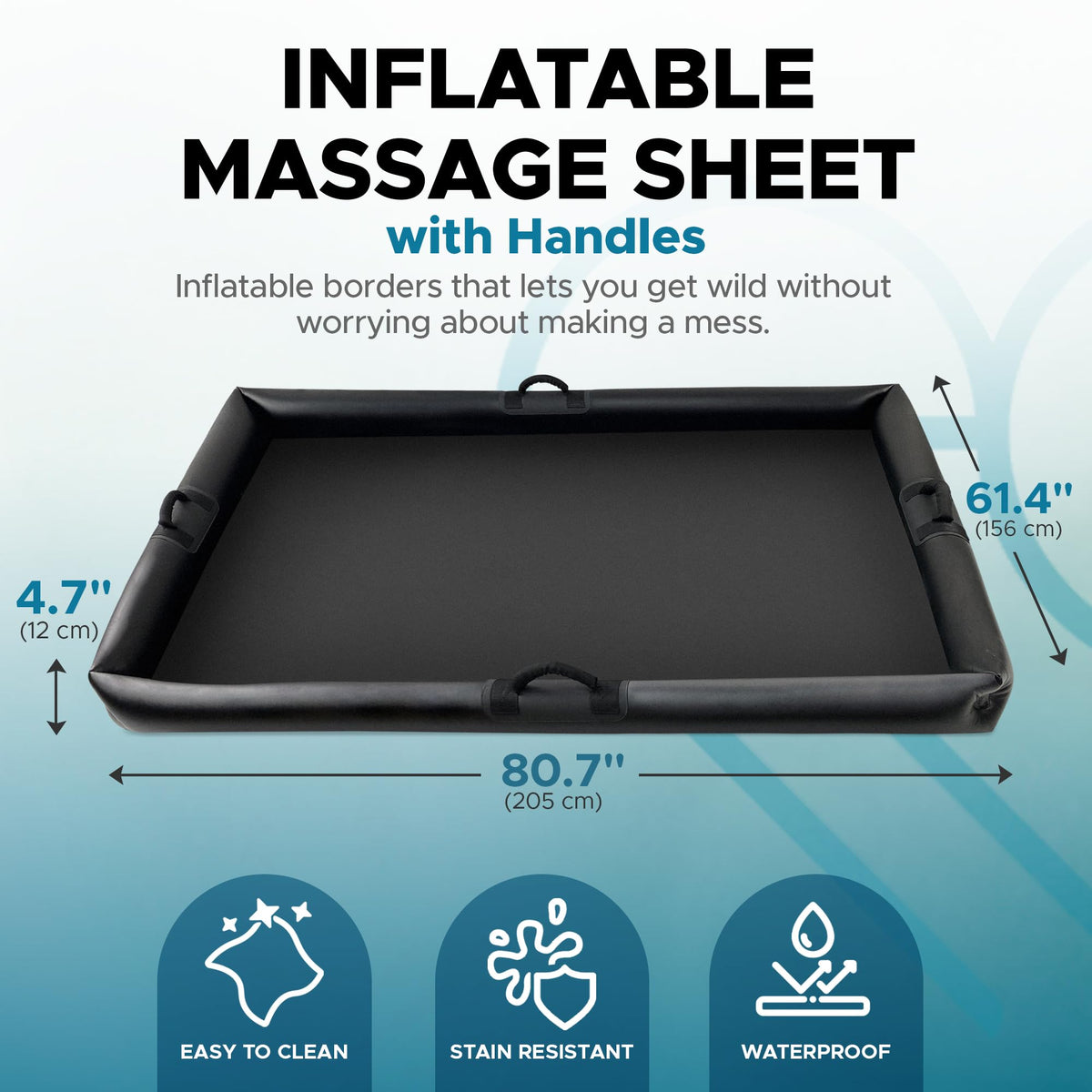 EROTICGEL Nuru sheet with smooth nonabsorbent surface keeps gel on skin.