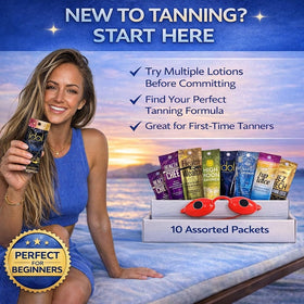 ES Global Brands bronzer packet indoor-outdoor range helps color build quickly.