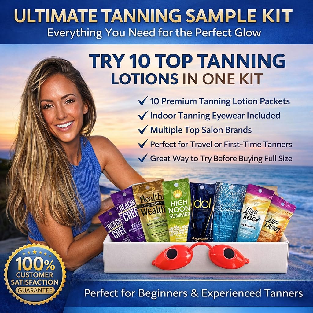ES Global Brands tanning eyewear included protects eyes during sessions while you tan.