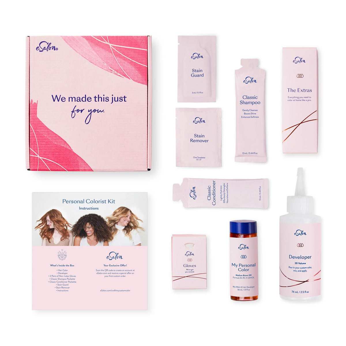 eSalon color developer and dye for precise shade development and even coverage.