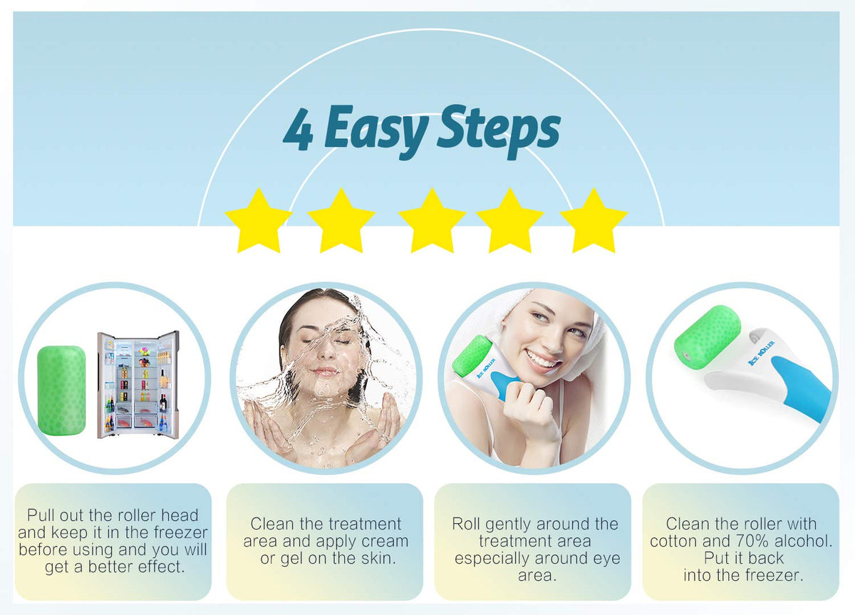 Esarora Ice Roller stores compactly for on-the-go skin refreshment.