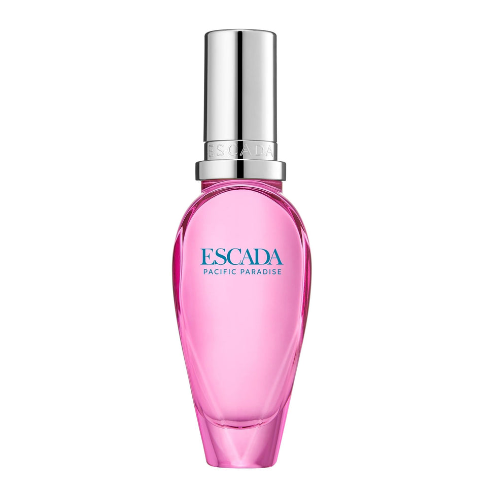 Escada Pacific Paradise bottle highlights a fresh, tropical scent for everyday wear