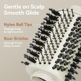 Esctabalt bristles close-up show nylon tips and boar mix.