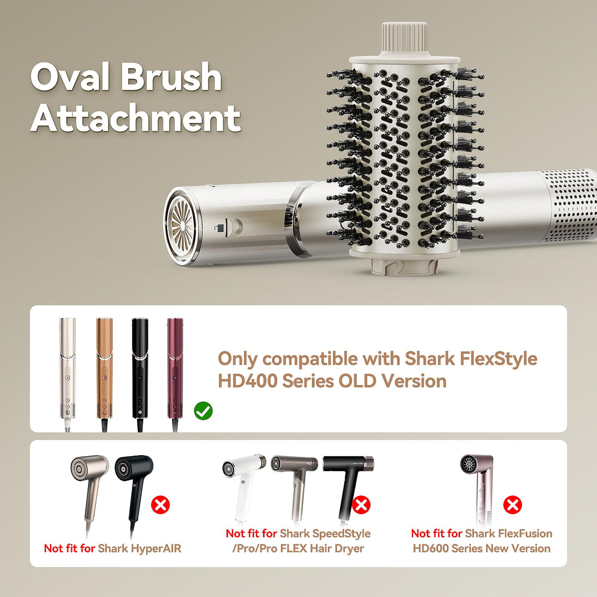Esctabalt oval brush demonstrates compatibility with the HD400 series.
