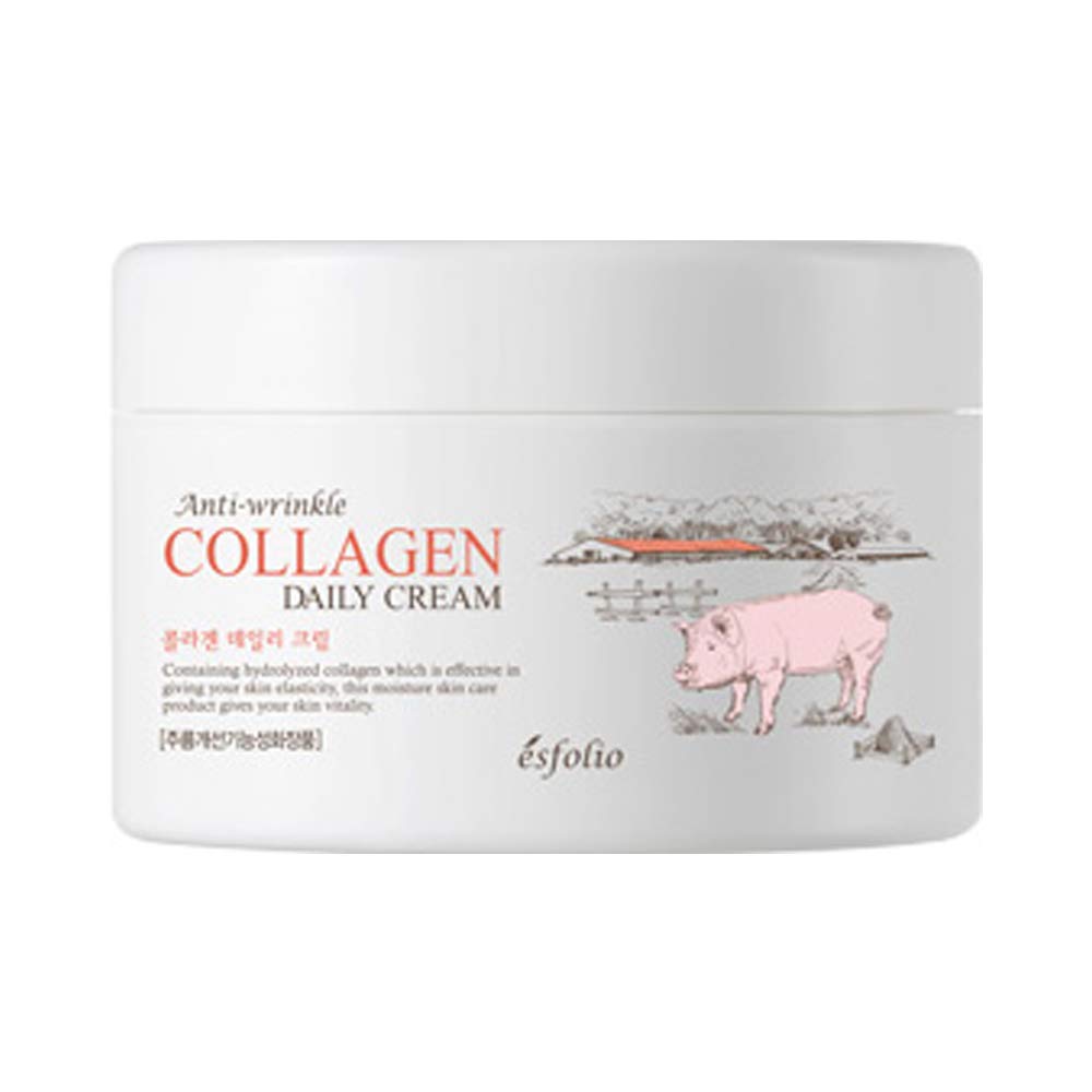 Esfolio Collagen Daily Face Cream jar showing the generous 200ml size for lasting hydration
