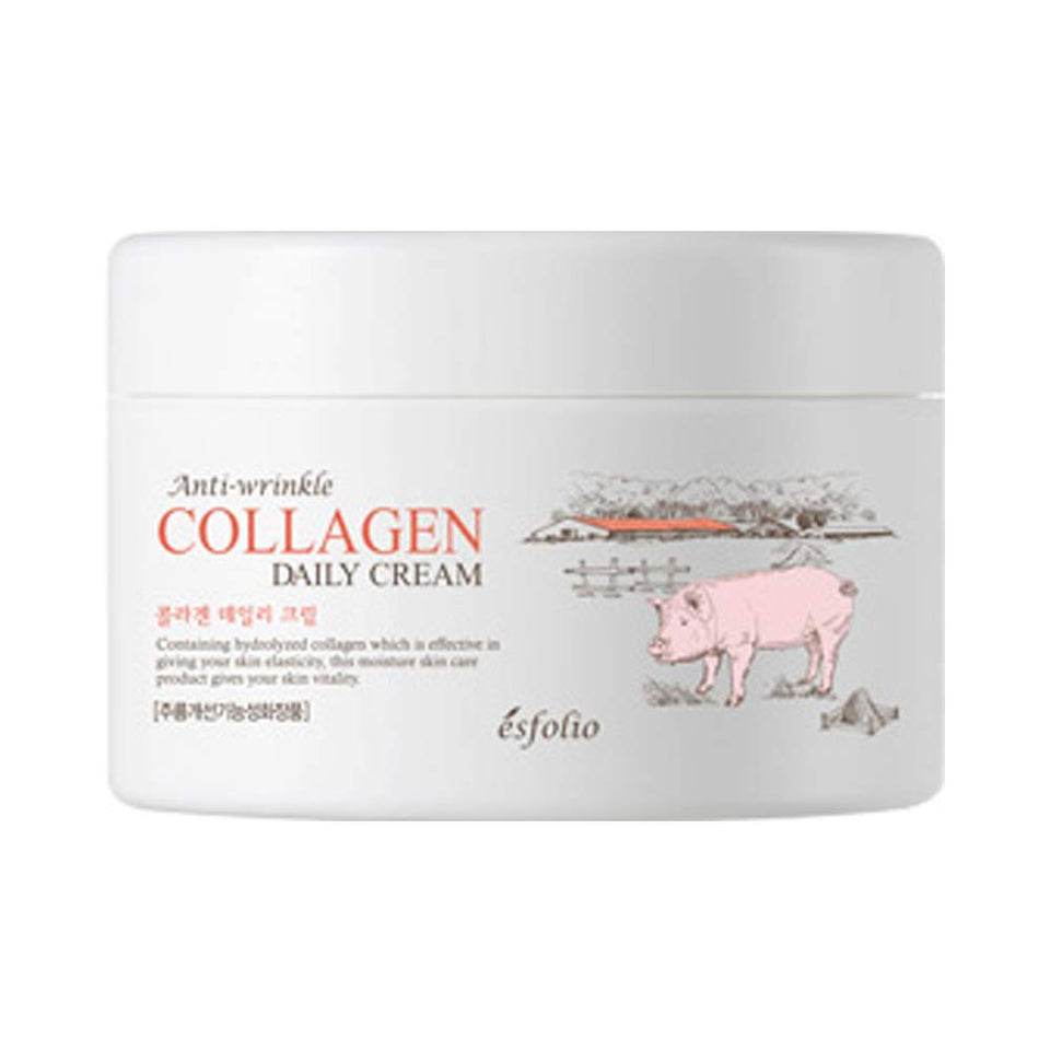 Esfolio Collagen Daily Face Cream jar showing the generous 200ml size for lasting hydration