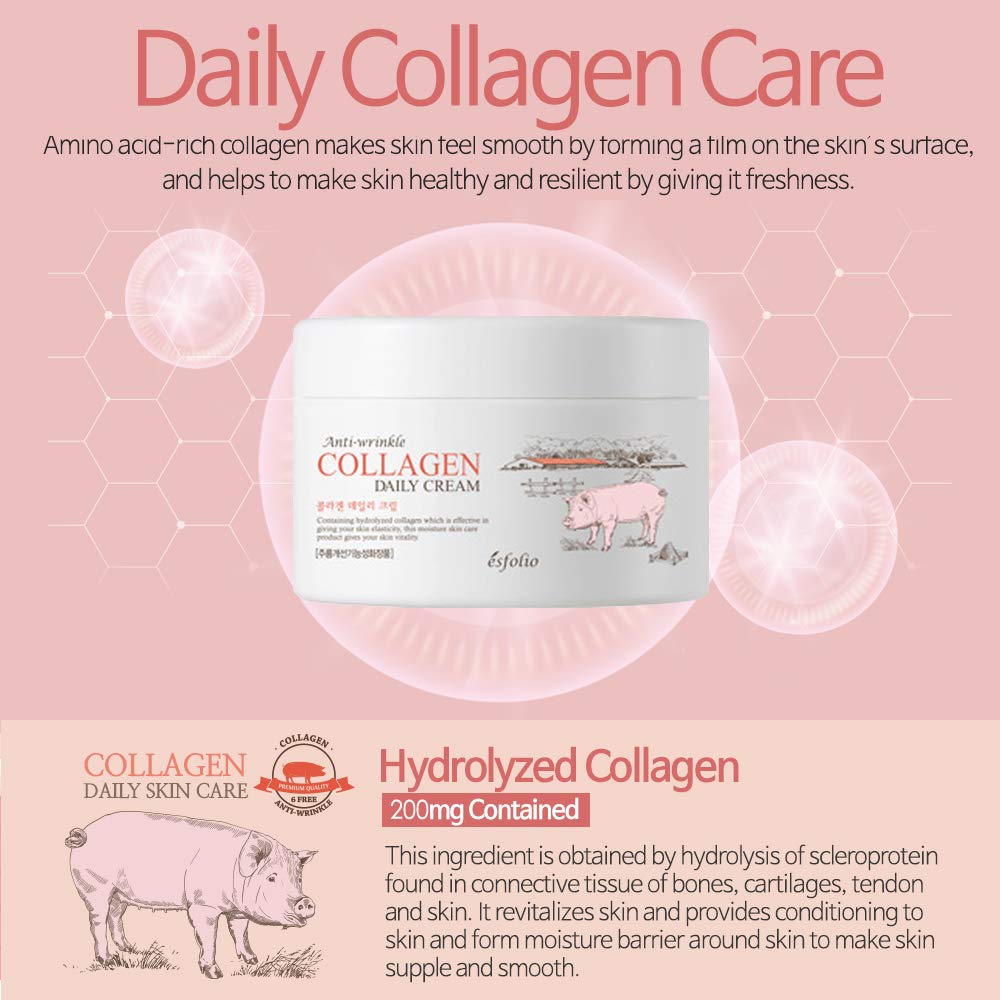 Close-up of the creamy texture of Esfolio Collagen Daily Face Cream