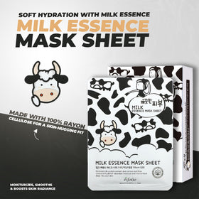 Esfolio Pure Skin Milk Essence pack sheets showing convenient daily-use hydration.