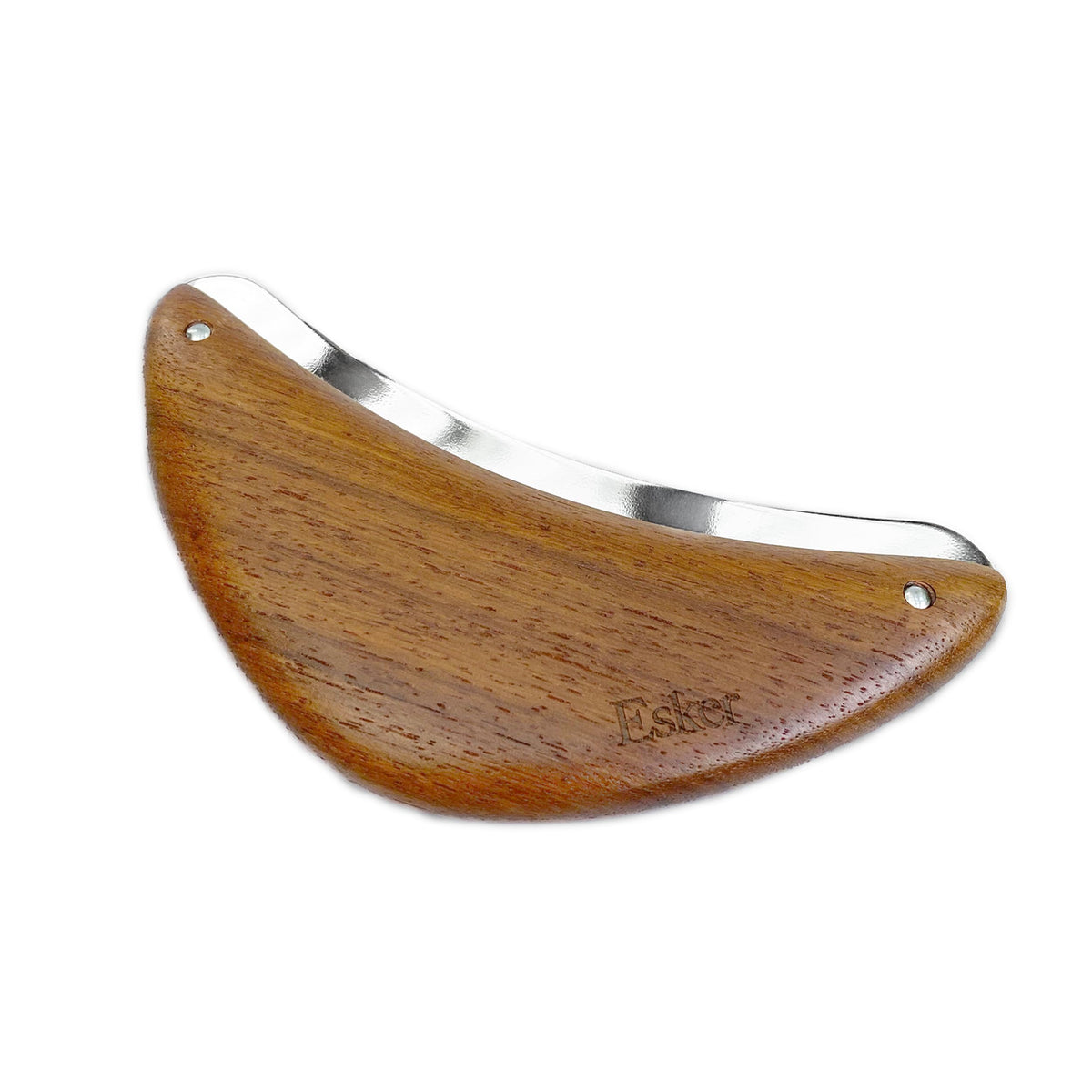 ESKER Body Plane teak wood grip for ergonomic exfoliation and durable skin smoothing.