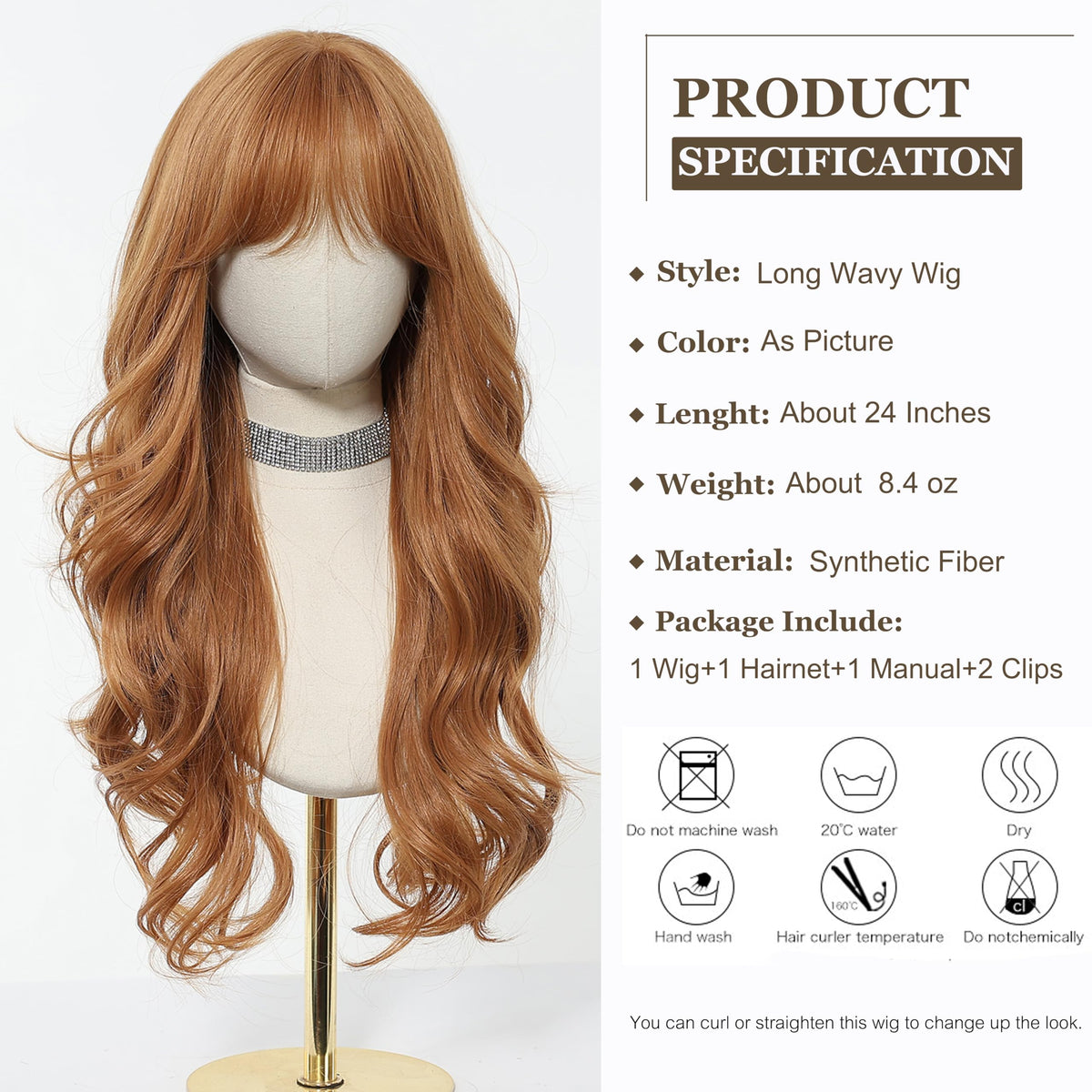 Esmee heat-resistant synthetic wig for safe styling up to 160°C