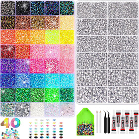 EsmeeSis 62k rhinestone kit colors for dazzling nail art and crafts.