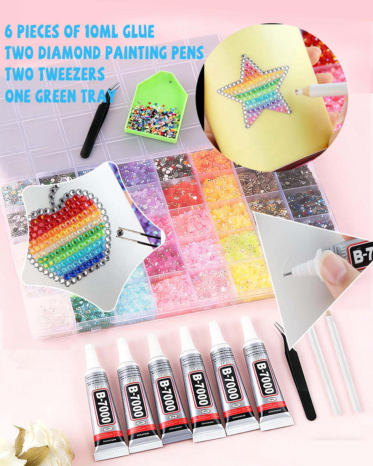 EsmeeSis B7000 glue set for secure rhinestone adhesion across projects.